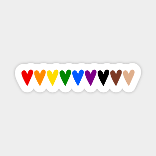 Rainbow hearts, black lives matter Sticker